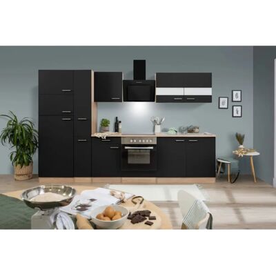 Respekta - Cuisine Équipée Kitchenette Chêne Noir Merle 300 Cm - Oak - Merle - Kitchenette Respekta - Cuisine Équipée Kitchenette Chêne Noir Merle 300 Cm - Oak - Merle - Kitchenette