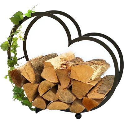 DANDIBO - 181134 - en forme de cœur - Noir - Firewood Rack - Publicité DANDIBO - 181134 - en forme de cœur - Noir - Firewood Rack - Publicité