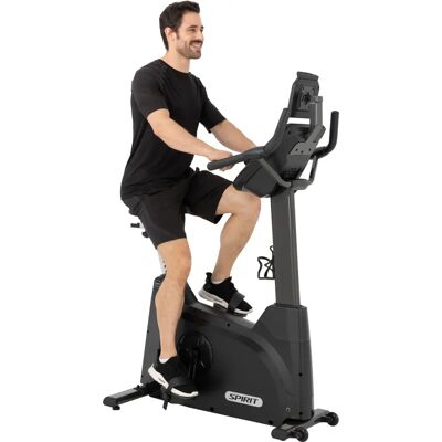 Vélo d'appartement Spirit Fitness XBU55 Noir - Écran LCD multifonction, Bluetooth, capteurs de fréquence cardiaque - Publicité Vélo d'appartement Spirit Fitness XBU55 Noir - Écran LCD multifonction, Bluetooth, capteurs de fréquence cardiaque - Publicité
