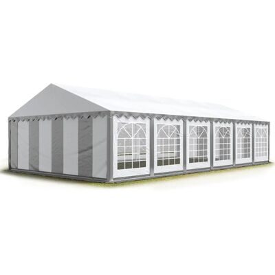 Carpa de 6x12m TOOLPORT - PVC 700 impermeable gris-blanco Carpa de 6x12m TOOLPORT - PVC 700 impermeable gris-blanco