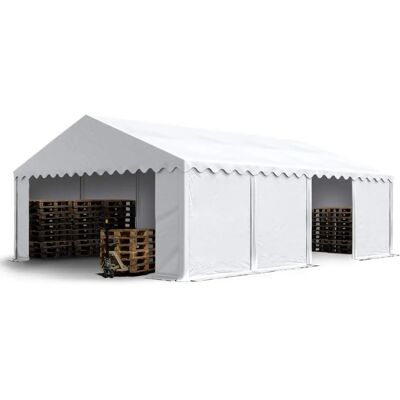 TOOLPORT 5x8 Storage Tent - Waterproof, Expandable, White TOOLPORT 5x8 Storage Tent - Waterproof, Expandable, White
