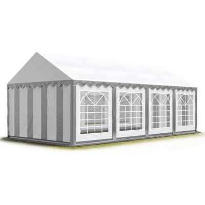TOOLPORT 4x8m Grå-Hvit Partytelt - Vanntett PVC 700g/m² TOOLPORT 4x8m Grå-Hvit Partytelt - Vanntett PVC 700g/m²
