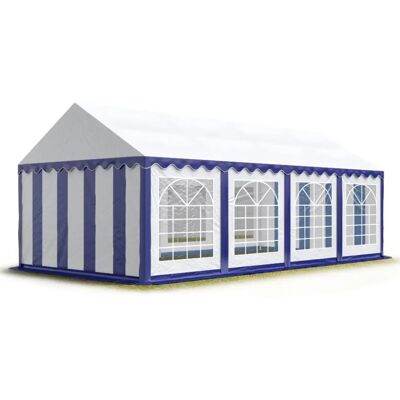 TOOLPORT 4x8m Blå-Hvit Partytelt - Marquee - Vanntett PVC TOOLPORT 4x8m Blå-Hvit Partytelt - Marquee - Vanntett PVC