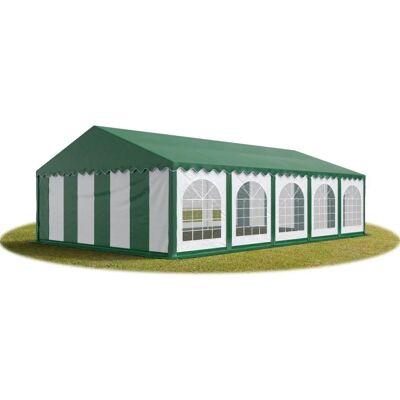 Tente de Fête 5x10m TOOLPORT avec Structure de Sol Verte Blanche - Publicité Tente de Fête 5x10m TOOLPORT avec Structure de Sol Verte Blanche - Publicité