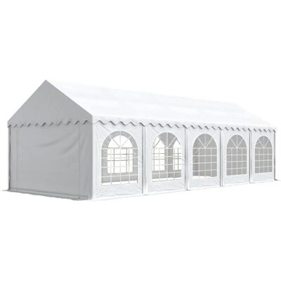 TOOLPORT 4x10m Hvit Marquee - Vanntett festetelt med bakkenokke TOOLPORT 4x10m Hvit Marquee - Vanntett festetelt med bakkenokke