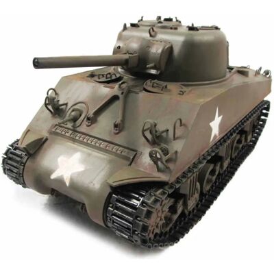 Char RC en Métal Amewi M4A3 Sherman Vert Armée - Tank Radiocommandé - Publicité Char RC en Métal Amewi M4A3 Sherman Vert Armée - Tank Radiocommandé - Publicité