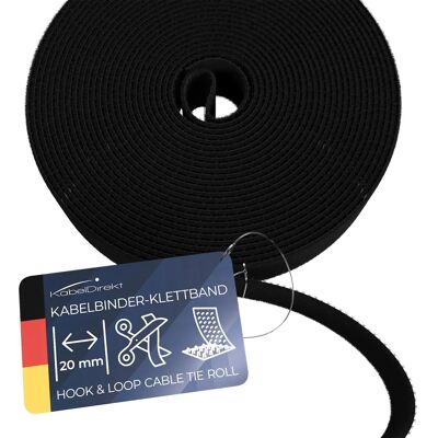 KABELDIREKT 20 mm x 5 m Fascetta per cavi con micro ganci - Organizza e raggruppa KABELDIREKT 20 mm x 5 m Fascetta per cavi con micro ganci - Organizza e raggruppa
