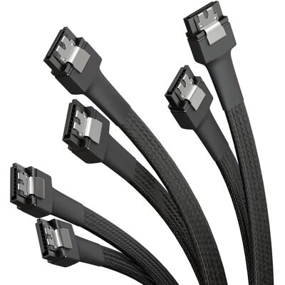 KabelDirekt - 3x cabos SATA 3 6 Gb/s - 30 cm - Cabo de dados KabelDirekt - 3x cabos SATA 3 6 Gb/s - 30 cm - Cabo de dados