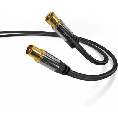 KabelDirekt - 4260414843662 - 3 m - Preto - cabo coaxial KabelDirekt - 4260414843662 - 3 m - Preto - cabo coaxial