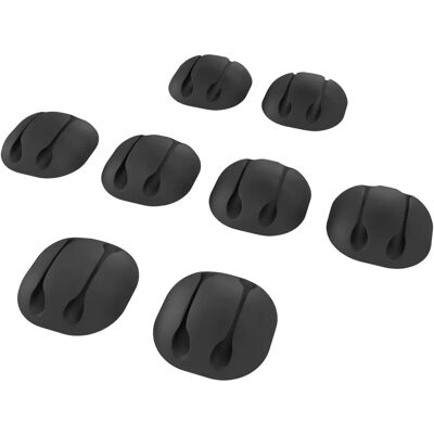 KABELDIREKT - TOP Series - Nero - 8 pezzi - Gestione dei cavi KABELDIREKT - TOP Series - Nero - 8 pezzi - Gestione dei cavi