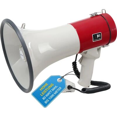 Mcgrey Megaphone - Portable 1000m - 80W - Haut-Parleur - Publicité Mcgrey Megaphone - Portable 1000m - 80W - Haut-Parleur - Publicité