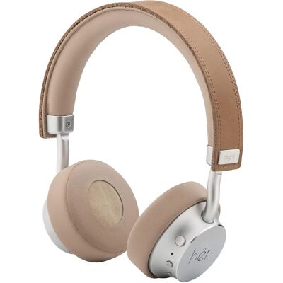 HER HER HF8 Bluetooth on-ear headset - Hörlurar - Beige, Silver HER HER HF8 Bluetooth on-ear headset - Hörlurar - Beige, Silver