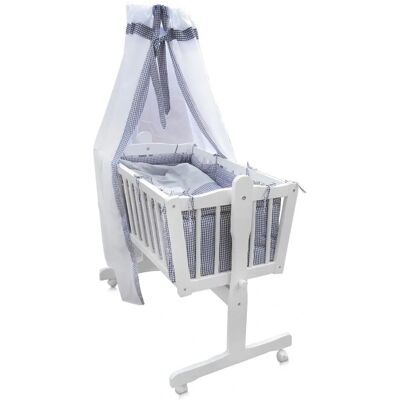 VitaliSpa Babybett - Weiß/Grau, 100 x 54 cm, Rollen VitaliSpa Babybett - Weiß/Grau, 100 x 54 cm, Rollen