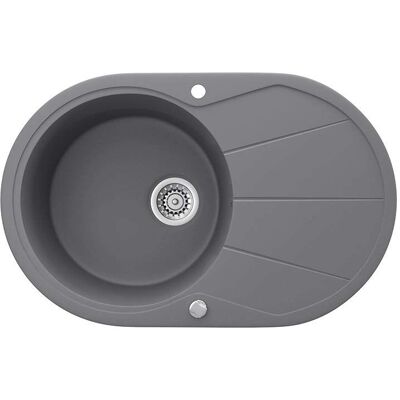 Fregadero de Granito Bergström - 78x50cm, Redondo, Con Tendedero Fregadero de Granito Bergström - 78x50cm, Redondo, Con Tendedero