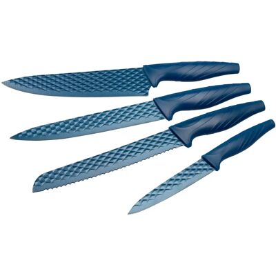 MODERNE HAUSFRAU Premium-Messerset „Diamant“, 4-teilig blau - Messer-Set MODERNE HAUSFRAU Premium-Messerset „Diamant“, 4-teilig blau - Messer-Set