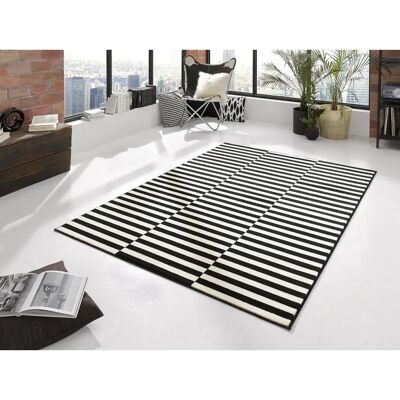 Tapis Hanse Home Panel - Design à Rayures, Noir/Crème, 80x150cm - Publicité Tapis Hanse Home Panel - Design à Rayures, Noir/Crème, 80x150cm - Publicité