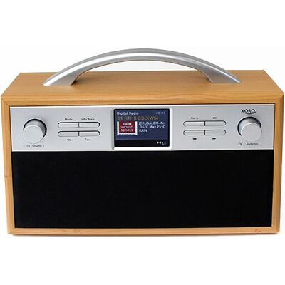 Radio Internet Portable Xoro XOR400900 - Noir, Argent, Bois - Publicité Radio Internet Portable Xoro XOR400900 - Noir, Argent, Bois - Publicité