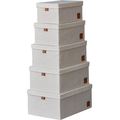 Love it Store it - 5er Set Aufbewahrungsboxen - Leinen & MDF Love it Store it - 5er Set Aufbewahrungsboxen - Leinen & MDF