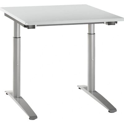Escritorio Kaiserkraft HANNA - Altura ajustable, patas en C, gris claro Escritorio Kaiserkraft HANNA - Altura ajustable, patas en C, gris claro