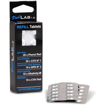 Tablettes de recharge Water ID pour PoolLab 1.0 - Réactifs pour tests d'eau - Publicité Tablettes de recharge Water ID pour PoolLab 1.0 - Réactifs pour tests d'eau - Publicité