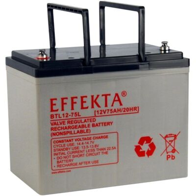 Effekta BTL 12-75LX Blei-Vlies-Akku - 75 Ah, 12V, AGM VRLA Effekta BTL 12-75LX Blei-Vlies-Akku - 75 Ah, 12V, AGM VRLA