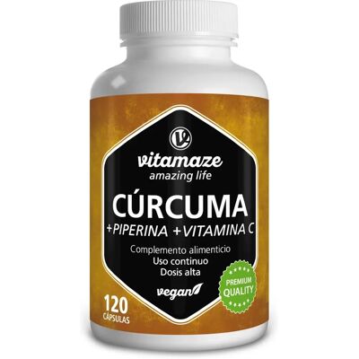 Vitamaze Kurkuma Piperin Vitamin C Kapseln - Nahrungsergänzung Vitamaze Kurkuma Piperin Vitamin C Kapseln - Nahrungsergänzung