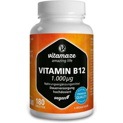 Vitamaze Vitamine B12 1000μg Vegan - Soutient Nerfs & Énergie - 6 Mois - Publicité Vitamaze Vitamine B12 1000μg Vegan - Soutient Nerfs & Énergie - 6 Mois - Publicité