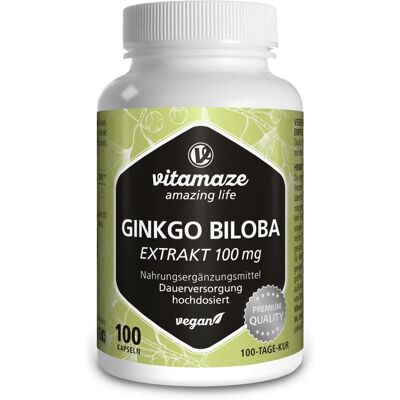 vitamaze Ginkgo Biloba 100 mg Vegane Kapseln - Nahrungsergänzung vitamaze Ginkgo Biloba 100 mg Vegane Kapseln - Nahrungsergänzung