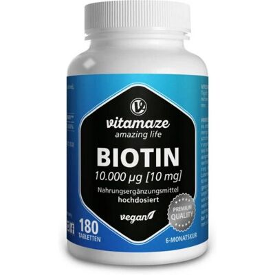 Vitamaze Biotin 10 mg - Haar & Haut Unterstützung Vitamaze Biotin 10 mg - Haar & Haut Unterstützung