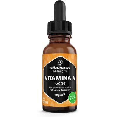 Vitamaze GmbH Vitamin A 500 μg Hochdosiert Vegan Tropfen - Vitamine & Nahrungsergänzung Vitamaze GmbH Vitamin A 500 μg Hochdosiert Vegan Tropfen - Vitamine & Nahrungsergänzung