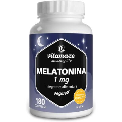 Vitamaze - MELATONIN 1 mg hochdosiert vegan Tabletten - 180 St - Dietary Supplement Vitamaze - MELATONIN 1 mg hochdosiert vegan Tabletten - 180 St - Dietary Supplement