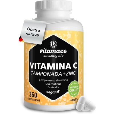 Vitamaze - VITAMIN C GEPUFFERT 1000 MG - Zink - 360 Tabletten Vitamaze - VITAMIN C GEPUFFERT 1000 MG - Zink - 360 Tabletten