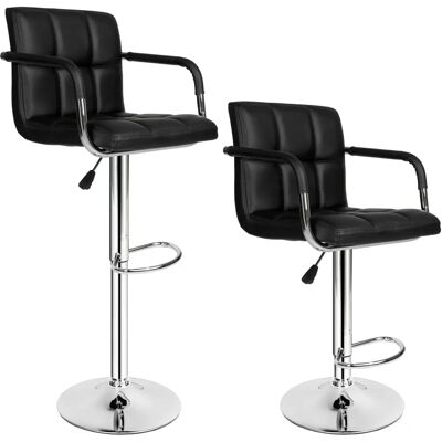 Tectake Taburetes de Bar Ajustables Negros Harald - Sillas Tectake Taburetes de Bar Ajustables Negros Harald - Sillas
