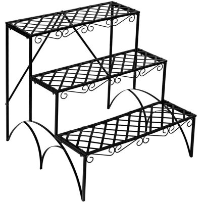 Support pour plantes Tectake - Noir - 3 niveaux - Décoration de jardin - Publicité Support pour plantes Tectake - Noir - 3 niveaux - Décoration de jardin - Publicité