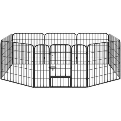 Tectake Parque para Perros - 80 cm, Gris, Acero Tectake Parque para Perros - 80 cm, Gris, Acero