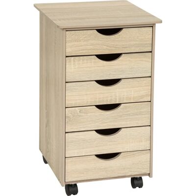 Tectake Armoire à 6 tiroirs en Chêne Clair - Rangement Mobile - Publicité Tectake Armoire à 6 tiroirs en Chêne Clair - Rangement Mobile - Publicité