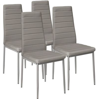 Tectake Chaises de Salle à Manger en Faux Cuir Gris - Ensemble de 4 - Publicité Tectake Chaises de Salle à Manger en Faux Cuir Gris - Ensemble de 4 - Publicité
