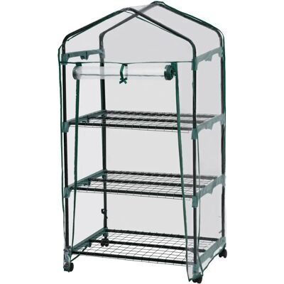 TecTake kas met 3 planken 69x49x133cm - transparant TecTake kas met 3 planken 69x49x133cm - transparant