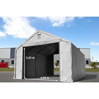TOOLPORT 6x12m Drive Through Industrial Tent - Fire Resistant Grey TOOLPORT 6x12m Drive Through Industrial Tent - Fire Resistant Grey