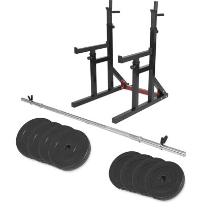 Gorilla Sports Justerbar Knäböjställning - 170cm, 30kg Skivor Gorilla Sports Justerbar Knäböjställning - 170cm, 30kg Skivor