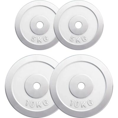 Gorilla Sports Kromade Viktplattor - 30kg, 31mm - Fitnessutrustning Gorilla Sports Kromade Viktplattor - 30kg, 31mm - Fitnessutrustning