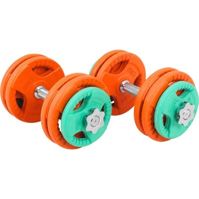 Gorilla Sports Justerbart 30kg Hantelset - 2 Stänger & Vikter Gorilla Sports Justerbart 30kg Hantelset - 2 Stänger & Vikter
