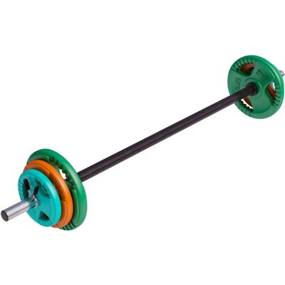 Gorilla Sports Justerbar Skivstångsset - 19,3kg för Många Övningar Gorilla Sports Justerbar Skivstångsset - 19,3kg för Många Övningar