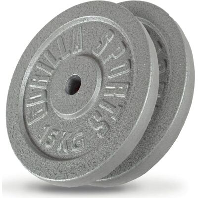 Gorilla Sports Żeliwna Srebrna 15kg Płyta Cieżarowa - Płyty Cieżarowe Gorilla Sports Żeliwna Srebrna 15kg Płyta Cieżarowa - Płyty Cieżarowe