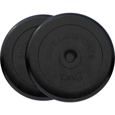 Gorilla Sports 30kg Gummi Viktplattor - Hållbara Gorilla Sports 30kg Gummi Viktplattor - Hållbara