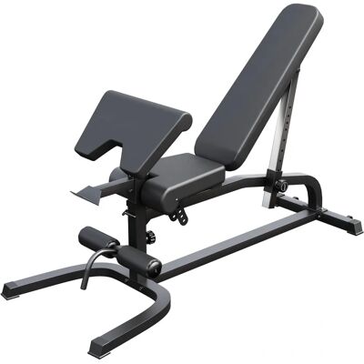 Justerbar träningsbänk Gorilla Sports med curl- och leg curl-station - Svart Justerbar träningsbänk Gorilla Sports med curl- och leg curl-station - Svart