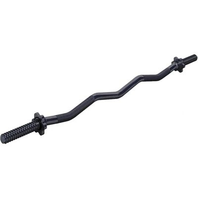 Barra de Pesas Gorilla Sports - Curvada 120cm Negra con Cierres Estrella Barra de Pesas Gorilla Sports - Curvada 120cm Negra con Cierres Estrella