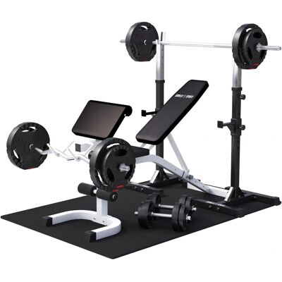 Gorilla Sports Hemmgymset - Justerbar bänk och ställ för stång Gorilla Sports Hemmgymset - Justerbar bänk och ställ för stång