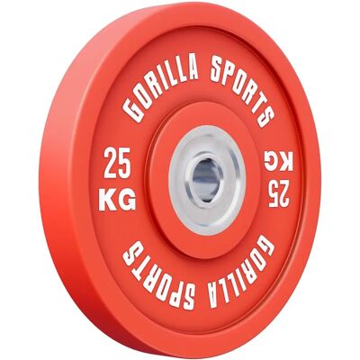 Gorilla Sports Bumper Plates - Färg 51mm - 5-25kg Gorilla Sports Bumper Plates - Färg 51mm - 5-25kg