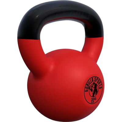 Gorilla Sports Kettlebell GS Vinyl - 2-32kg - Röd och Svart Gorilla Sports Kettlebell GS Vinyl - 2-32kg - Röd och Svart
